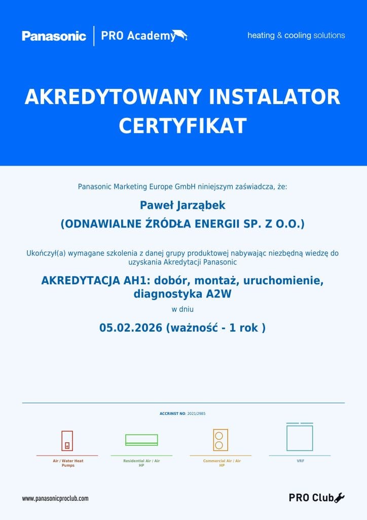 AkredtowaninstalatorPanasonic